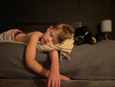 boy and dog